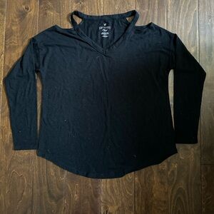 Soft and sexy plush cold shoulder shirt